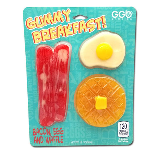 Gummy Breakfast Bacon, Egg, Waffle Group 12oz - 12ct