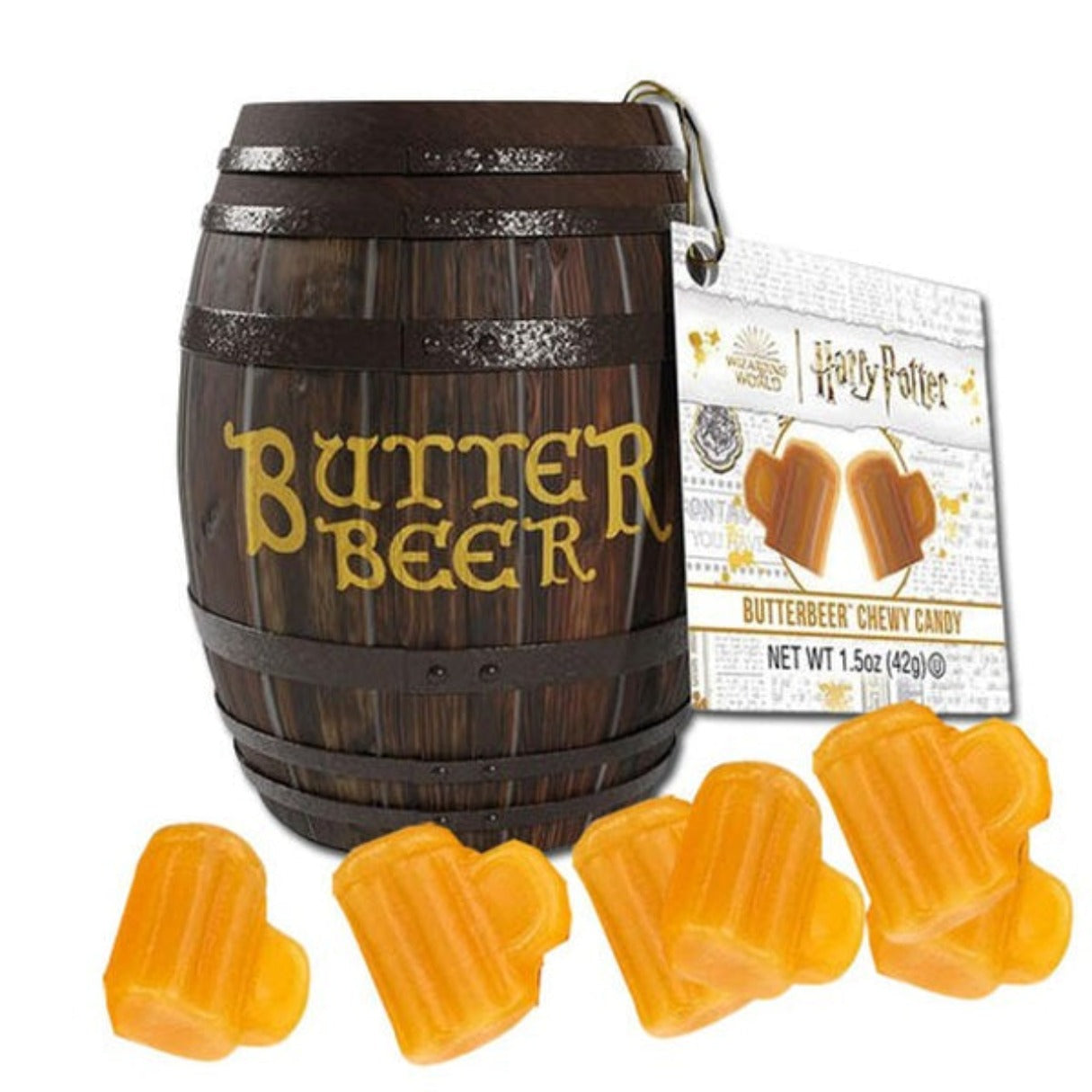 Harry Potter Butter Beer Barrel Chewy Candy Tin 1.5oz - 24ct
