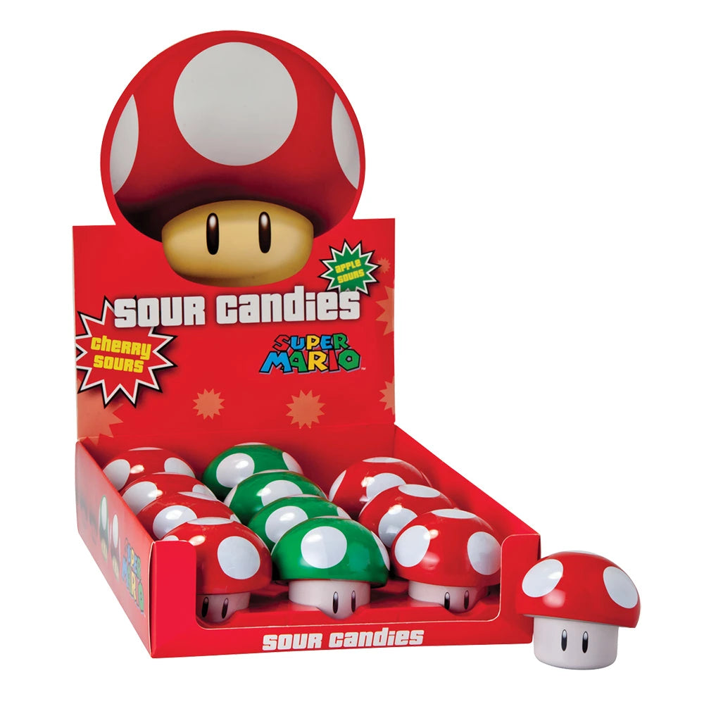 Boston America Nintendo Super Mario Sour Mushroom Candy Tins 1oz - 12ct