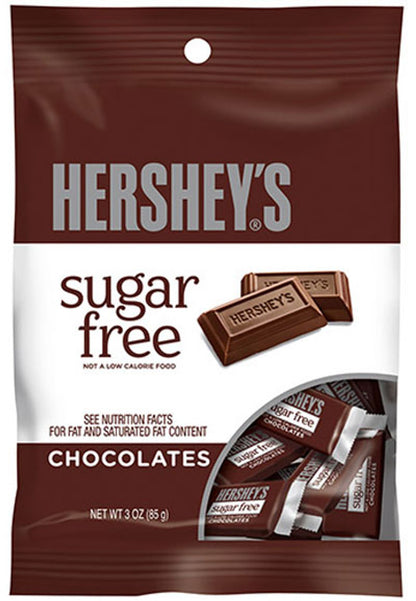 Hershey's Plain Chocolate Bar Sugar Free Bag  3oz - 12ct