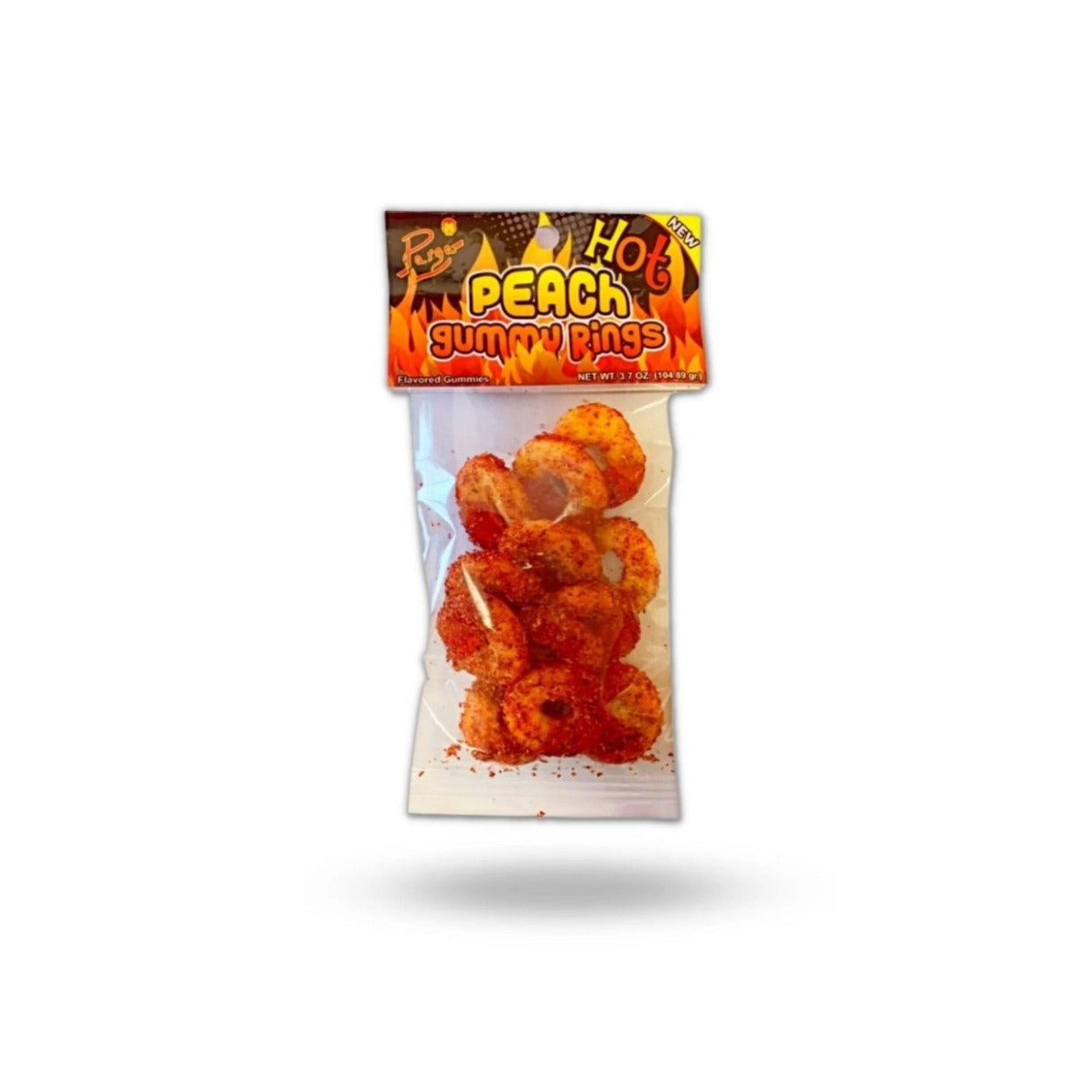 Parga Hot Peach Gummy Rings 3.7oz - 20ct