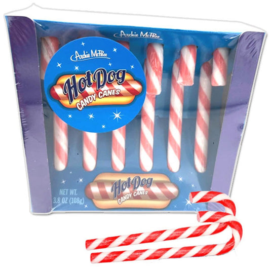 Hot Dog Candy Canes 3.8oz - 12ct