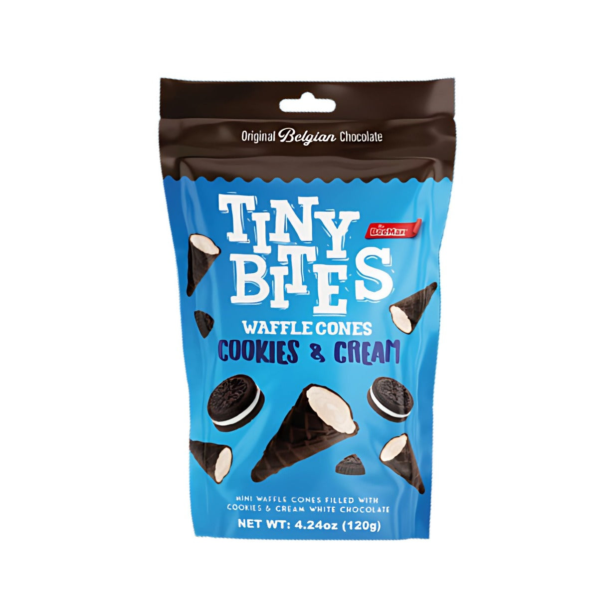 Beemax Tiny Bites White Chocolate Cookies & Cream Waffle Cones 4.24oz - 12ct