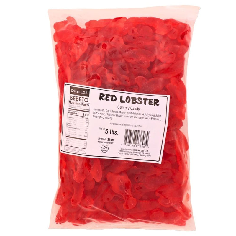 Kervan Gummi Red Lobsters Candies Bulk Bag 5lb - 1ct