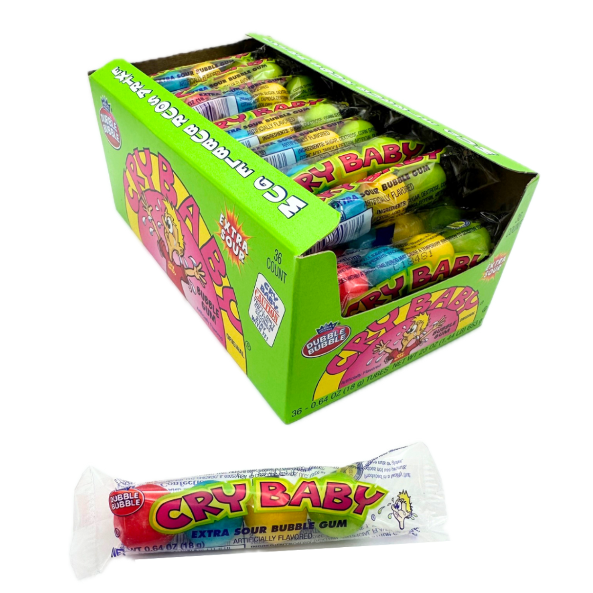 Cry Baby Sour Bubble Gum 4pc - 36ct