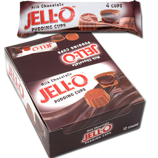 Jell-O Chocolate Pudding Cups Candy 1.55oz - 12ct