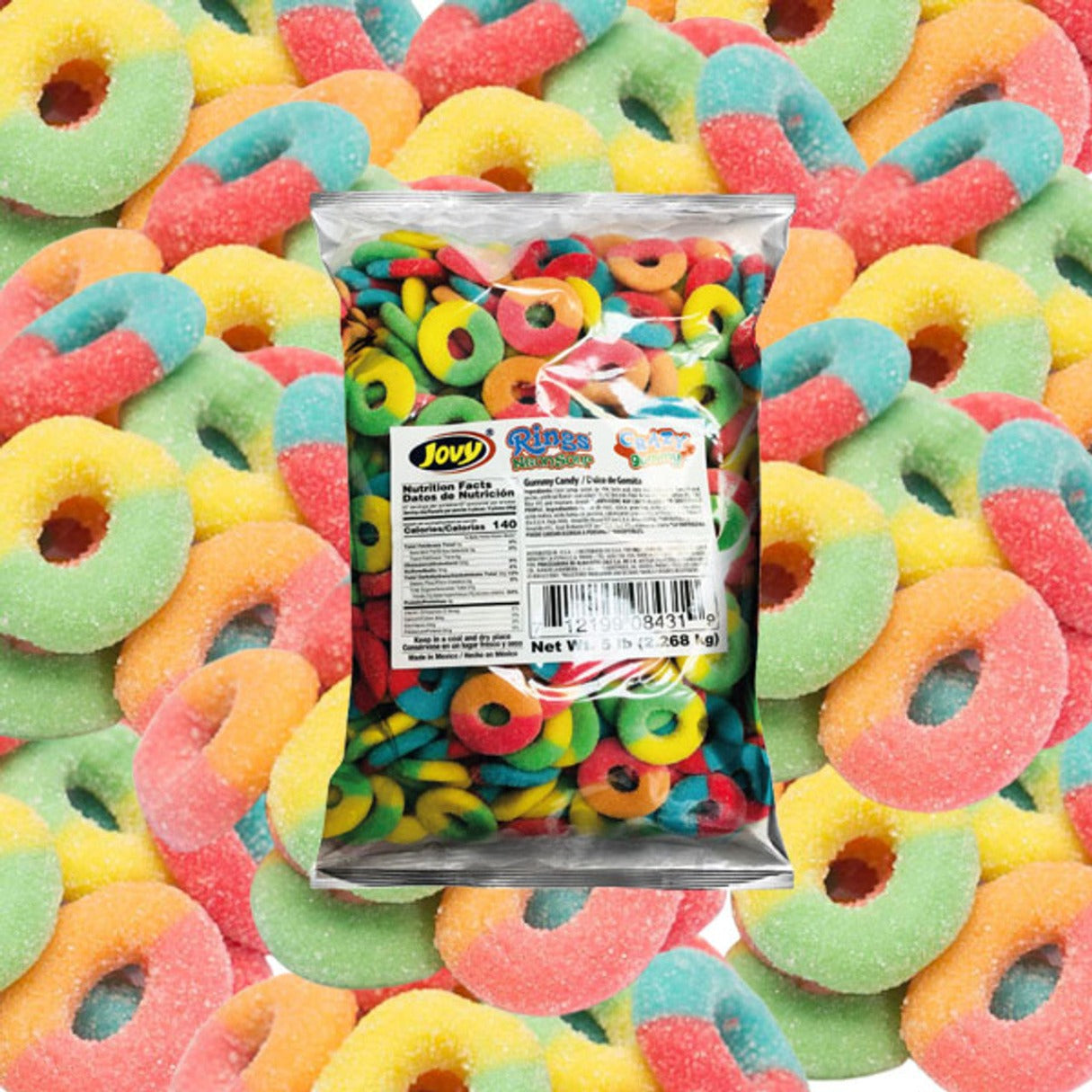 Neon Gummy Rings - 5lb