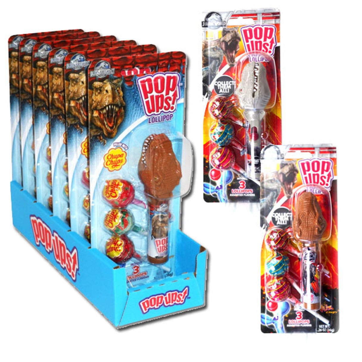 Flix Pop Ups Jurassic World Lollipops 1.26oz - 6ct