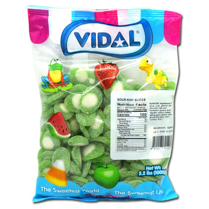 Vidal Gummi Sour Kiwi Slices  Bulk Bag 2.2lb - 1ct