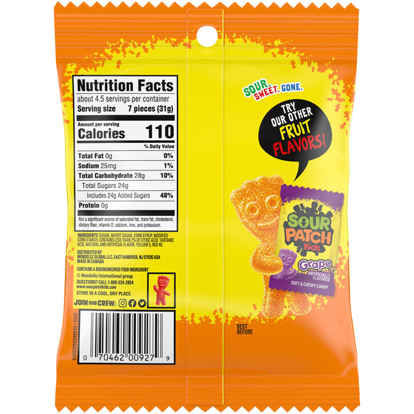 Sour Patch Peaches Bag 4.96oz - 12ct