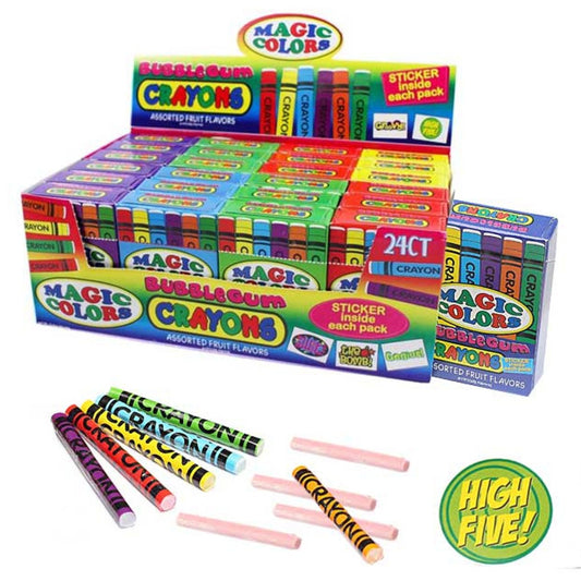 Magic Color Bubble Gum Crayons - 24ct