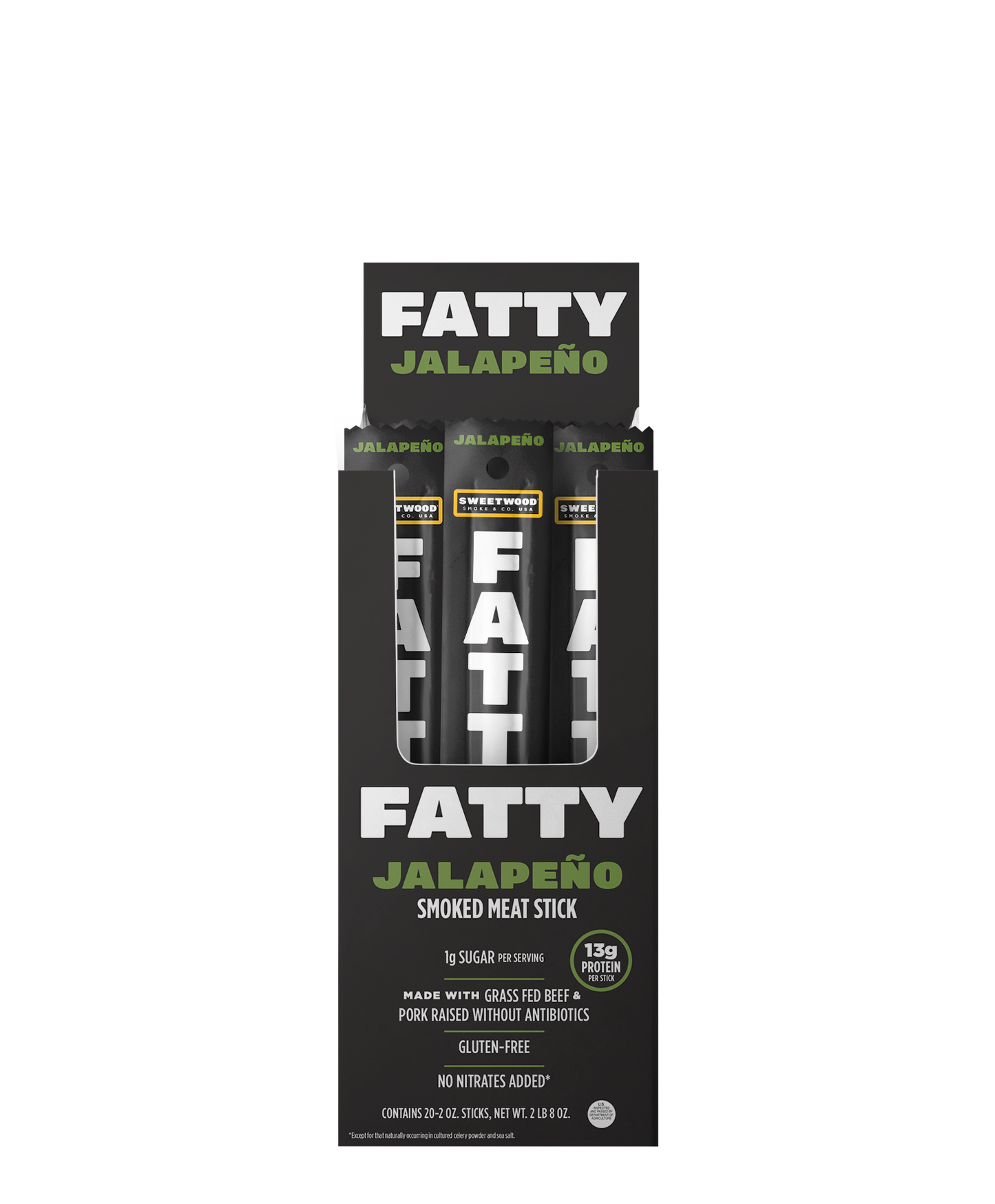 Fatty's Smoked Meat Snacks Jalapeno 2oz - 20ct