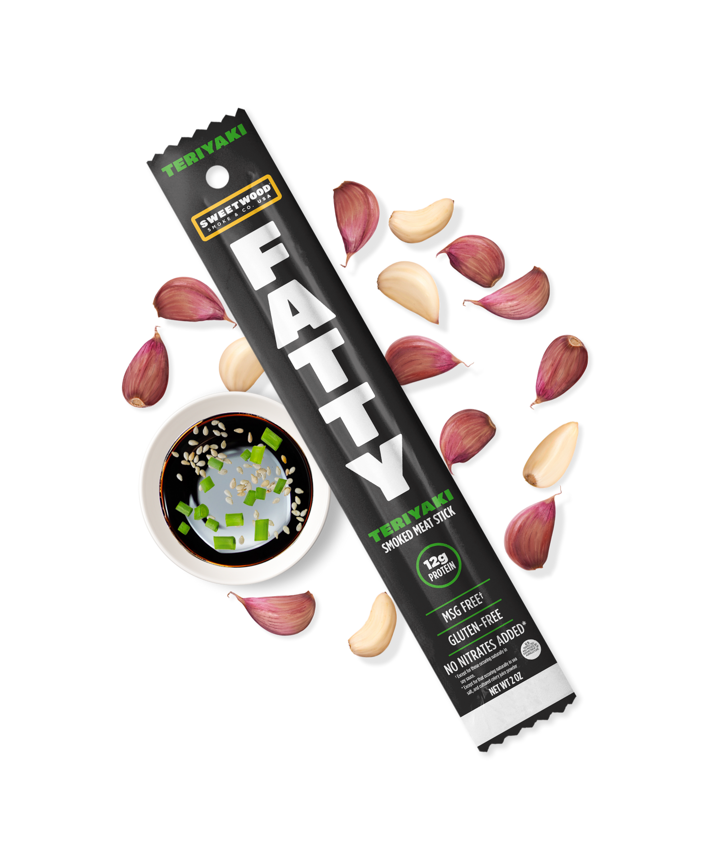 Fatty's Smoked Meat Snack Teriyaki 2oz - 20ct