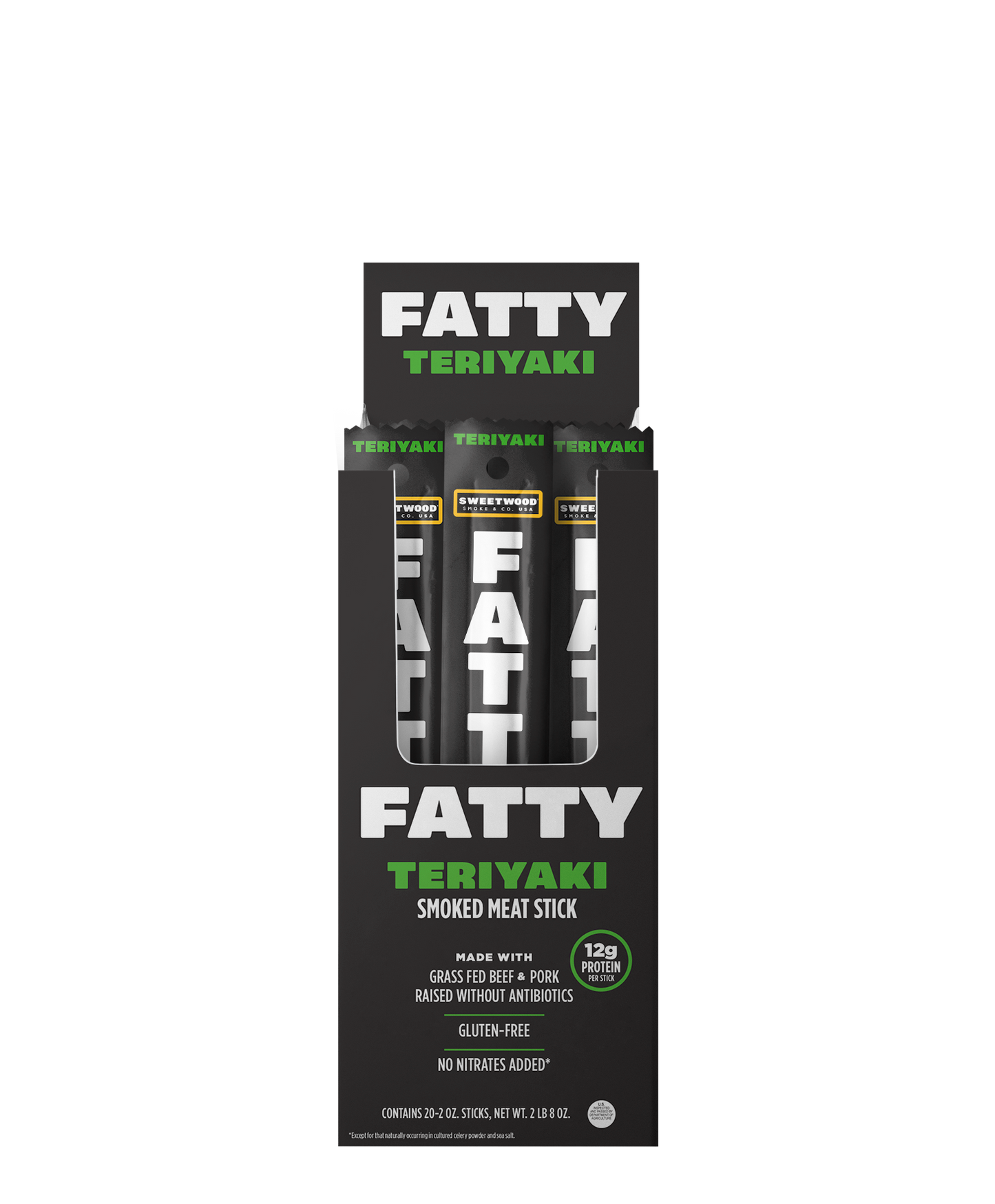 Fatty's Smoked Meat Snack Teriyaki 2oz - 20ct