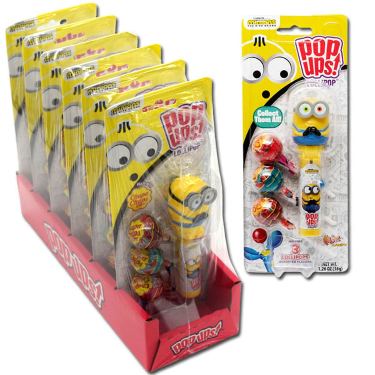 Flix Pop Ups Minion Rise of Gru 1.26oz - 6ct