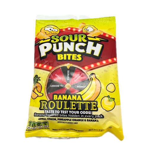 Sour Punch Bites Banana Roulette 5oz - 12ct