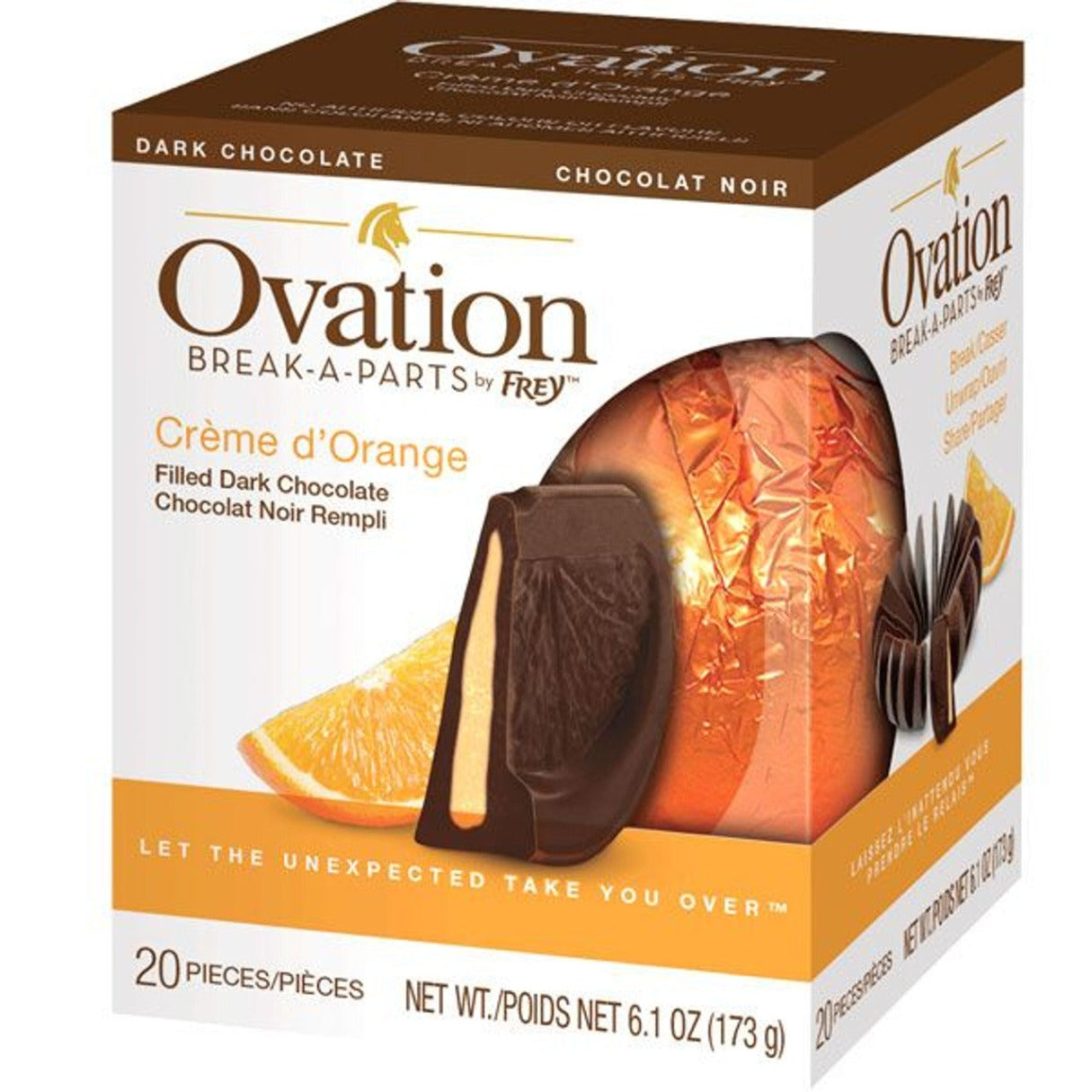 Ovation Creme De Orange Dark Chocolate Ball 6.17oz - 12ct