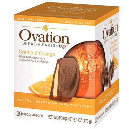 Ovation Creme De Orange Milk Chocolate Ball 6.17oz - 12ct