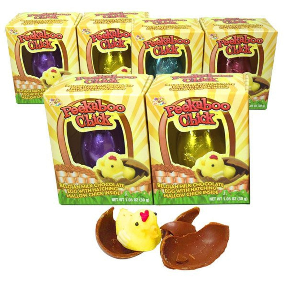 Albert's Peek A Boo Chocolate Chicks 1.05oz - 6ct