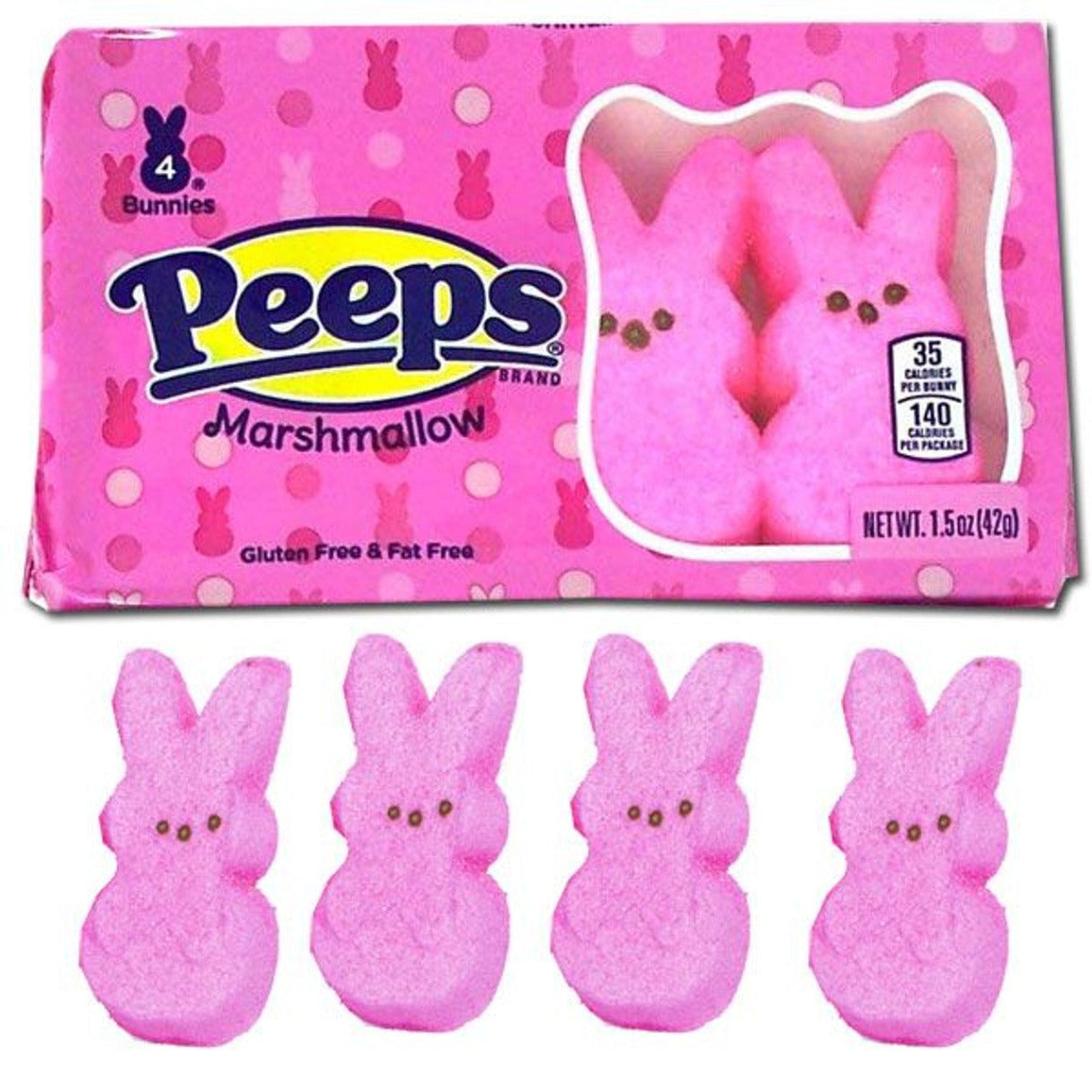 Peeps Bunnies Pink 1.5oz - 24ct