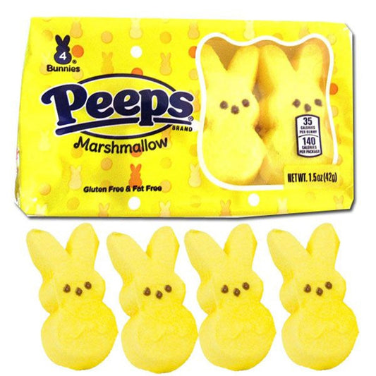 Peeps Bunnies Yellow 4pc 1.5oz - 24ct