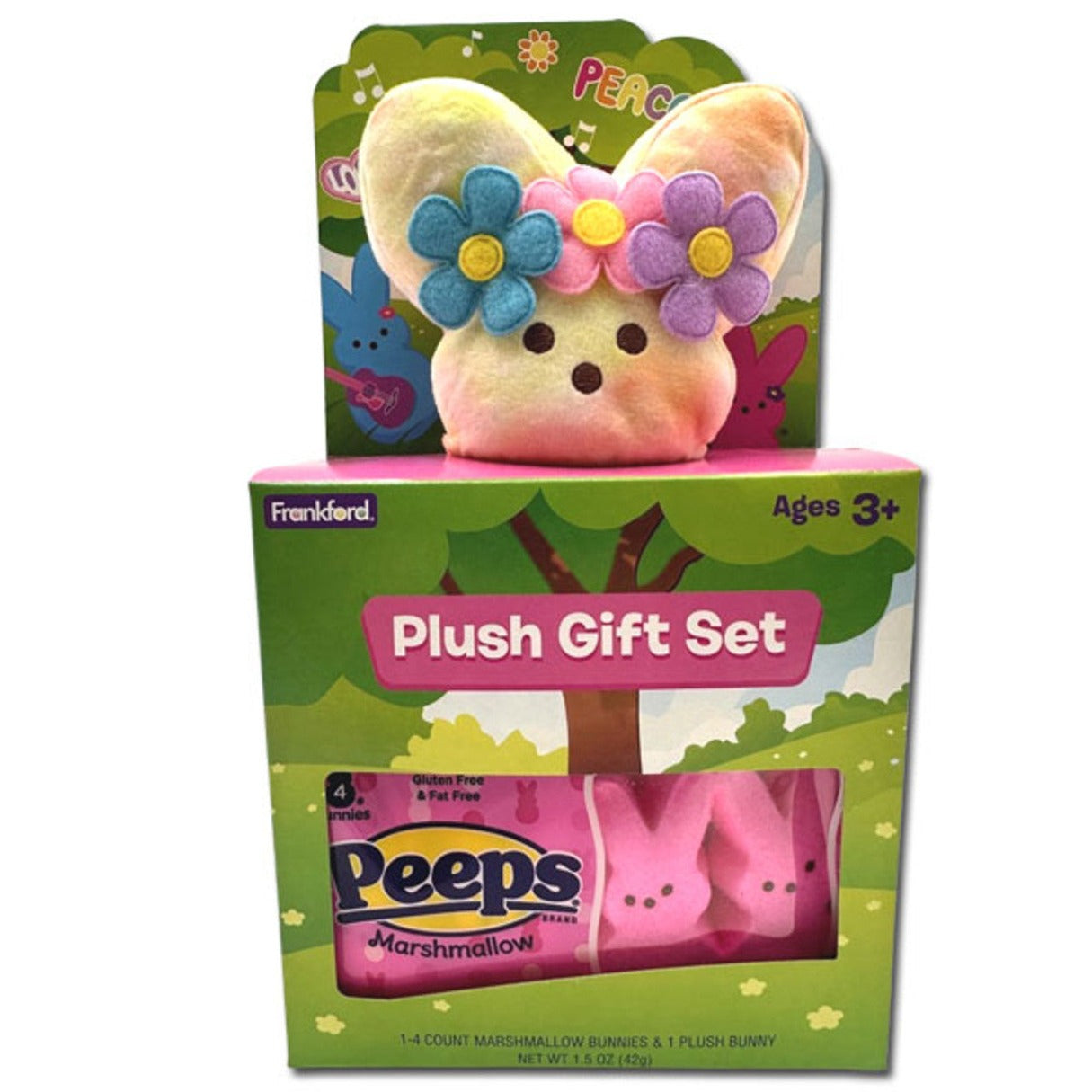 Frankford Peeps Flower Power Plush Bunny Gift Set  - 6ct