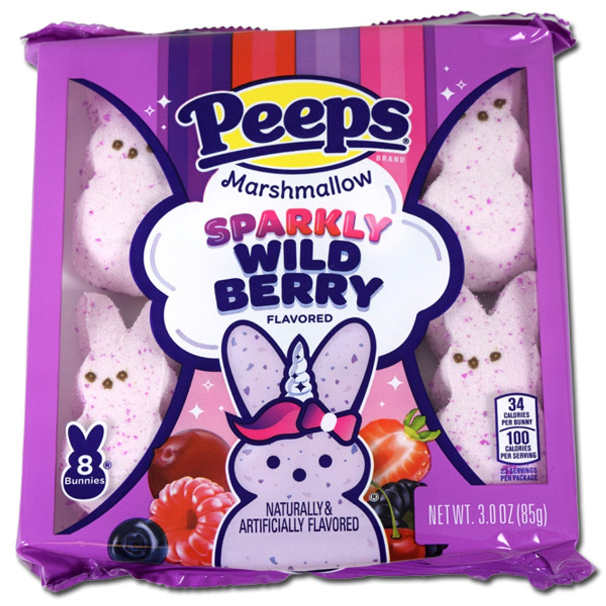 Peeps Bunnies Sparkle Wild Berry 3oz - 40ct