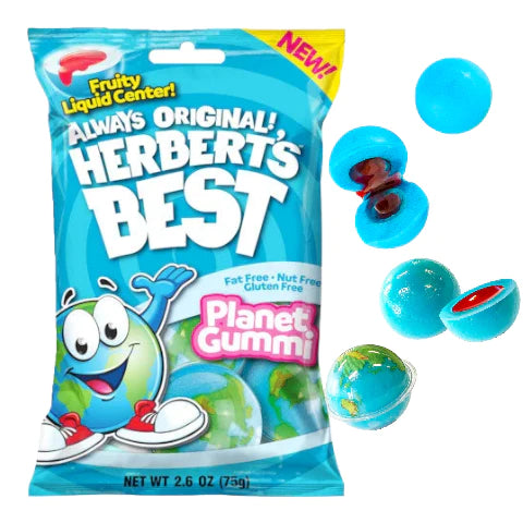 Efrutti Herbert's Best Planet Gummi Peg Bag 2.6oz - 12ct