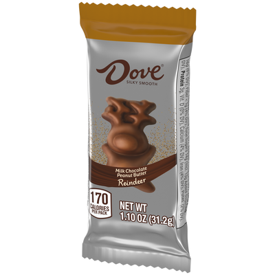 Dove Milk Chocolate Peanut Butter Filled Reindeer 1.1oz - 24ct