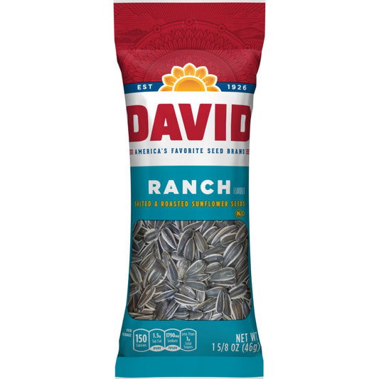 David Sunflower Seeds Ranch  1 5/8oz - 12ct