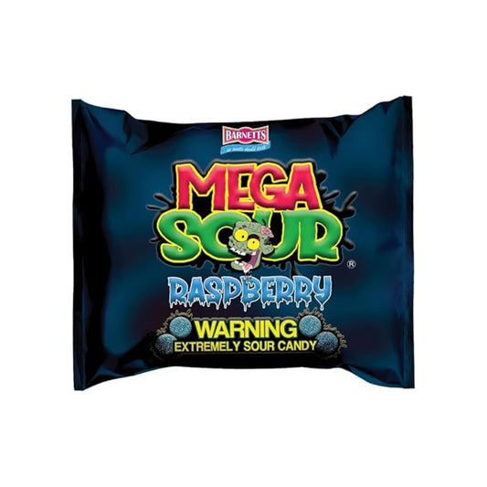 Barnetts Mega Sour Blue Raspberry Candy 104g bag – UK import extreme sour candy