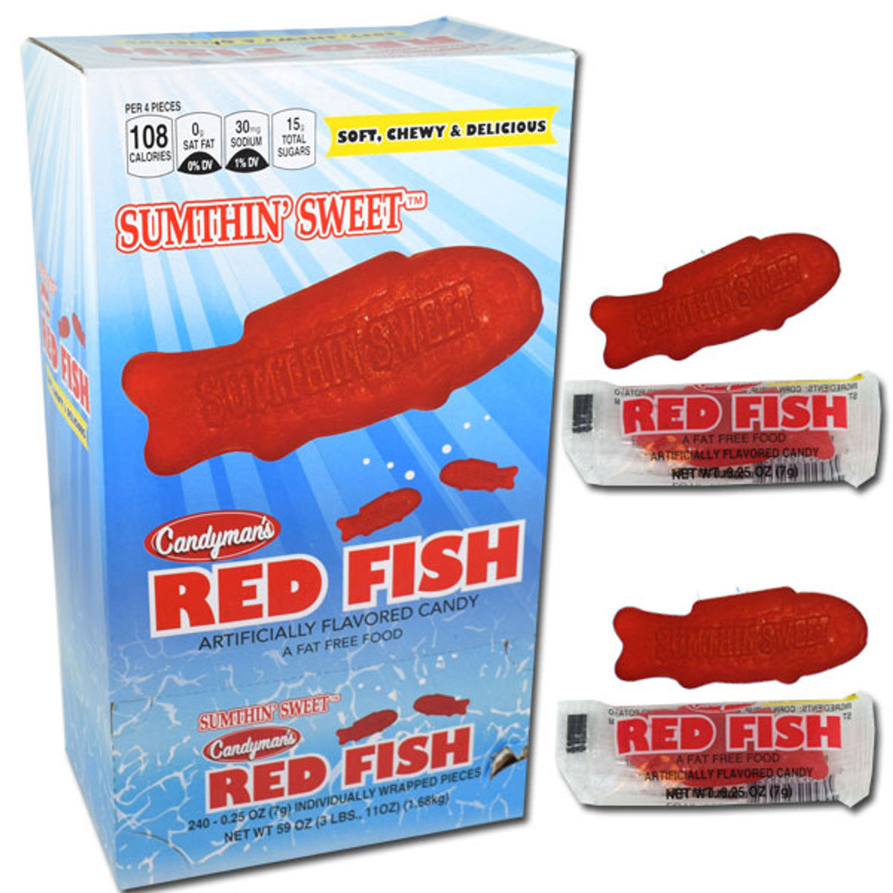 Sumthin Sweet Red Gummi Fish - 24ct