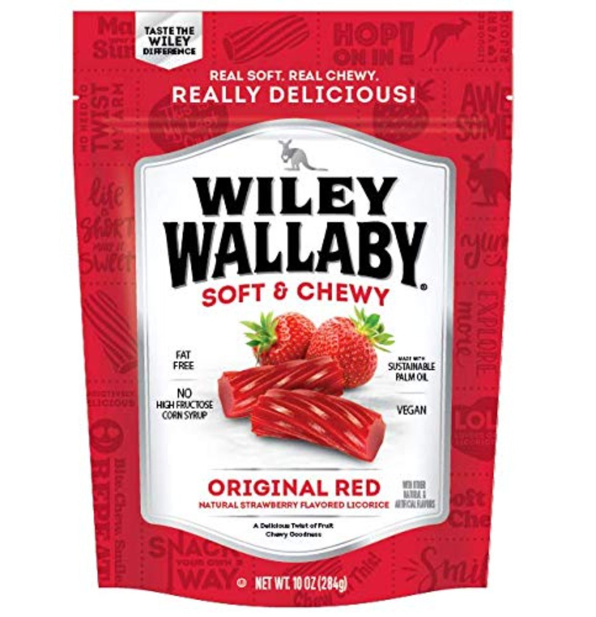 Wiley Wallaby Soft & Chewy Strawberry Licorice 10oz - 10ct