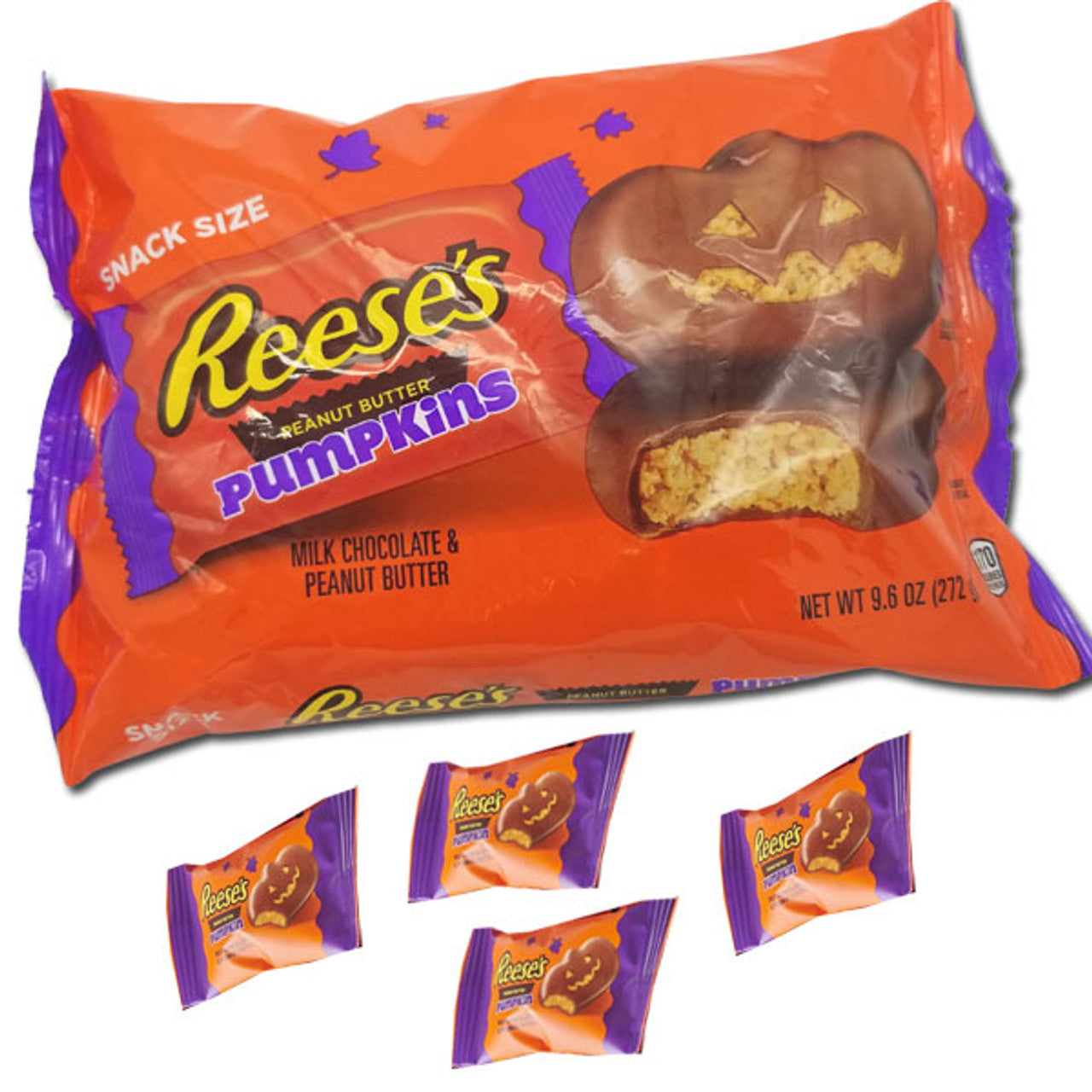 Reese's Pumpkins Snack Size Bag 9.6oz - 6ct