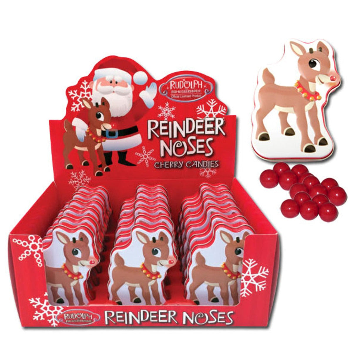 Rudolph Reindeer Nose Candy Tin 1.2oz - 18ct