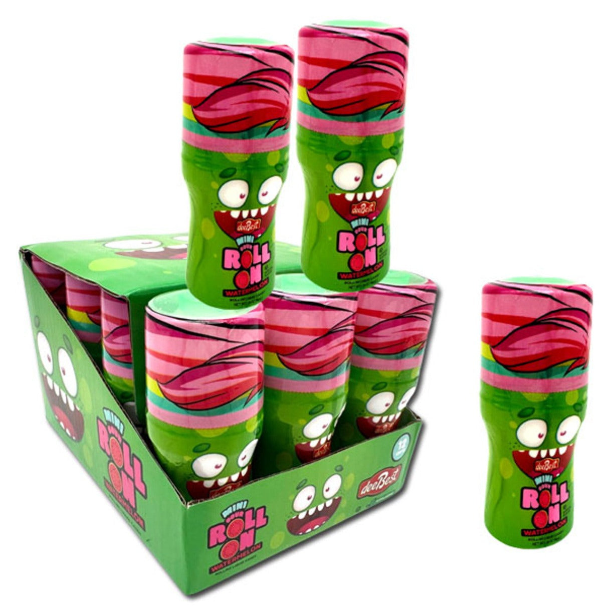 Dee Best Mini Sour Roll On Watermelon Candy 1.4oz - 12ct