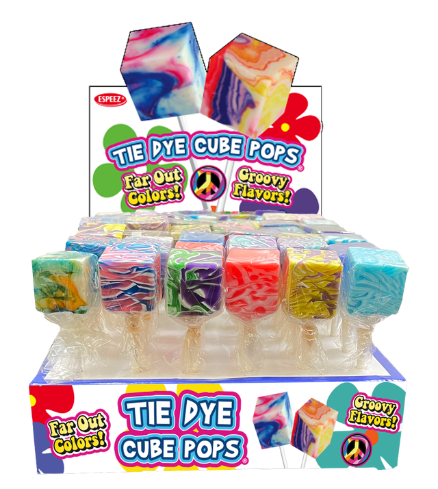 Espeez Tie Dye Cube Lollipops - 576ct