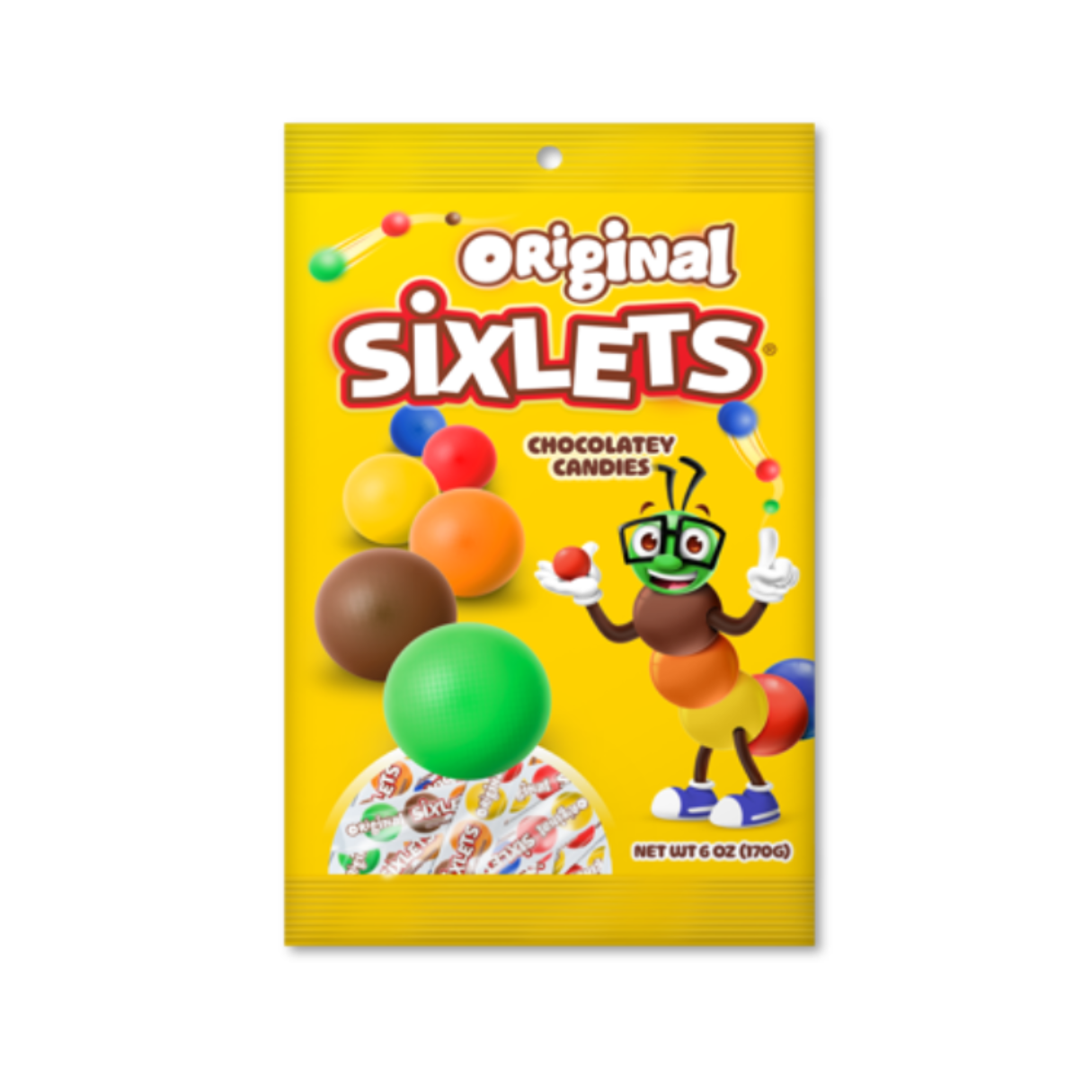 Sixlets Original Chocolatey Candies Peg Bag 6oz