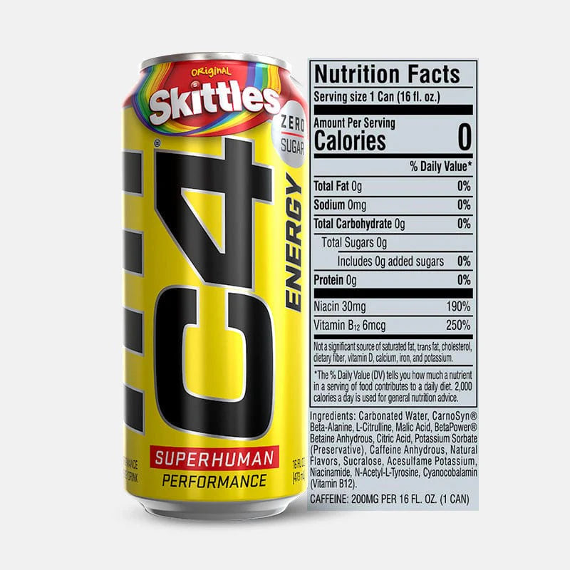 C4 Skittles Energy Drink 16oz - 12ct