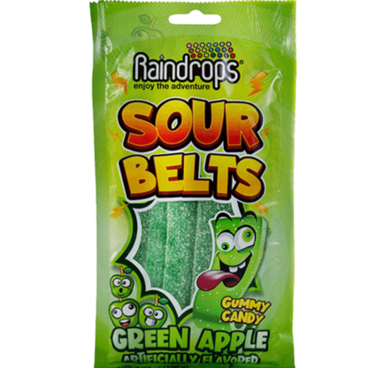 Raindrops Sour Belts Green Apple 3.52oz - 48ct