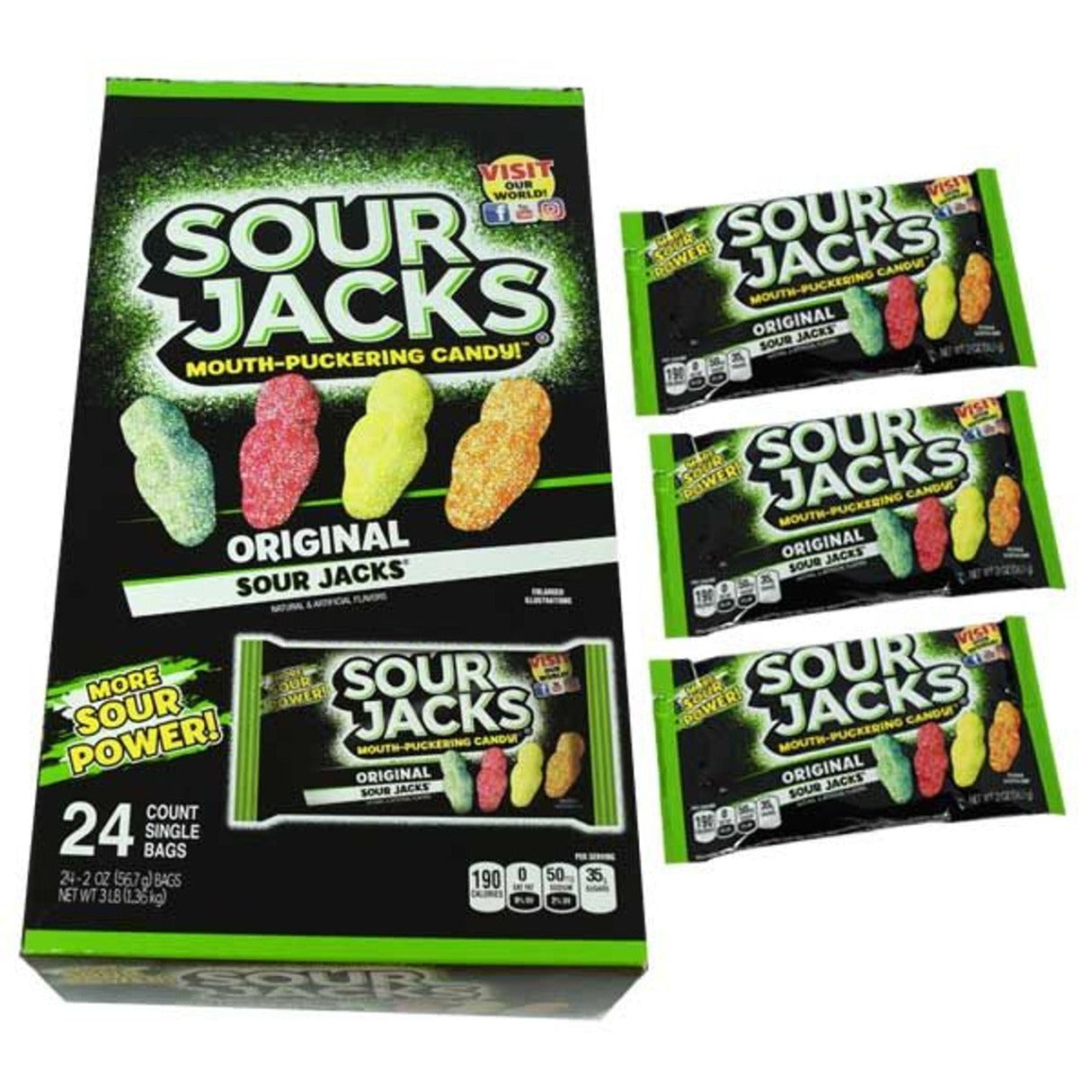 Jacks Assorted Mints Sour Jacks Assorted Gummi - 24ct – I Got Your Candy
