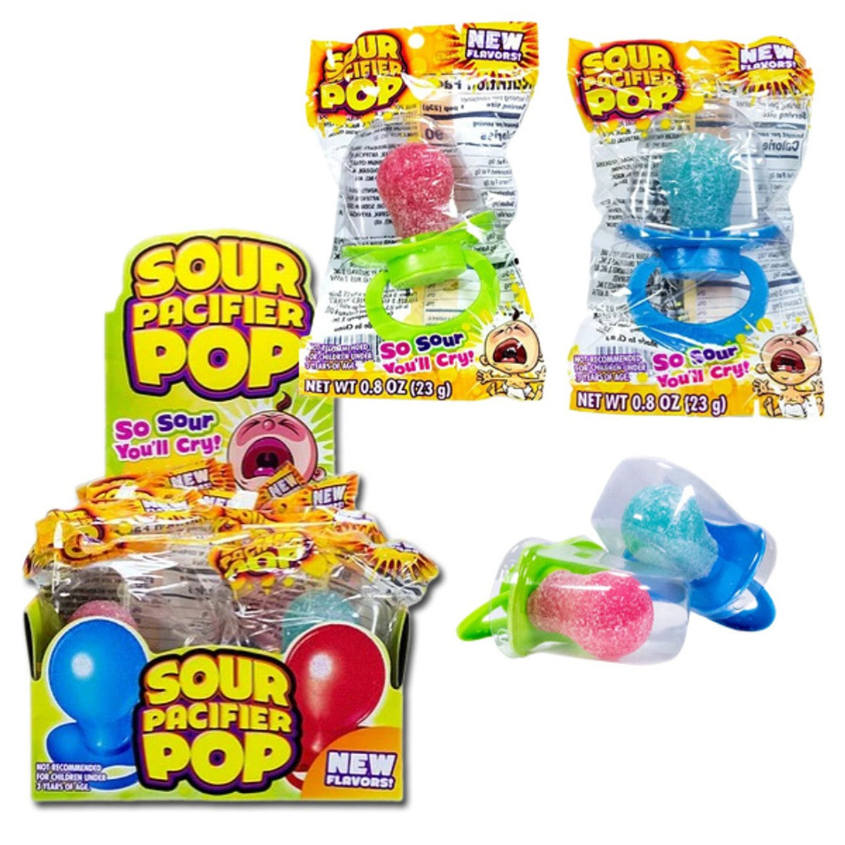 Pacifier Popsicles Flix Sour Pacifier Pops 0.8oz - 12ct – I Got Your Candy