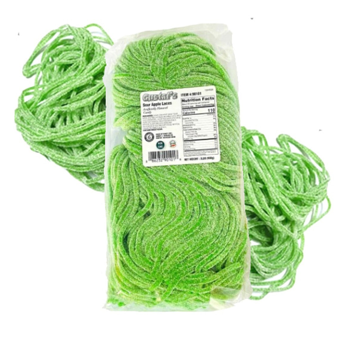 Gerrit's Sour Green Apple Shoestring Licorice Laces - 2lb