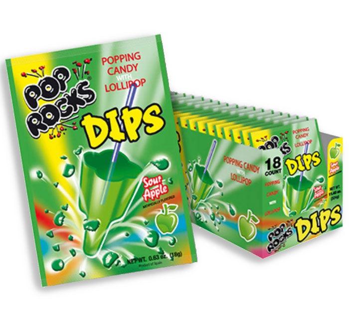 Pop Rocks Sour Apple Dips Popping Candy 0.63oz - 216ct