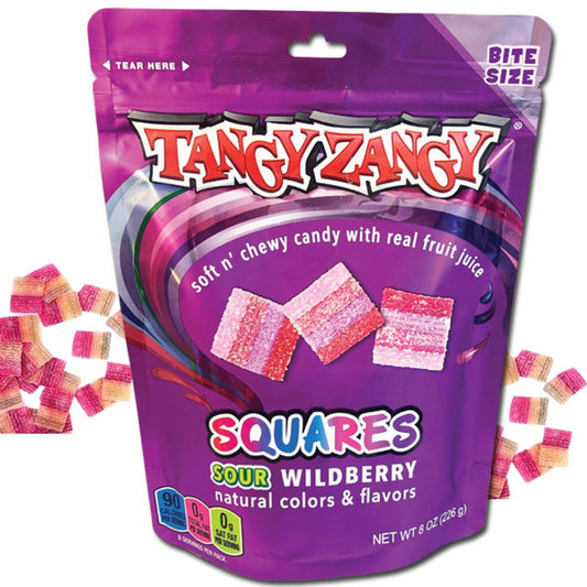 Tangy Zangy Squares Sour Wild Berry 8oz - 12ct