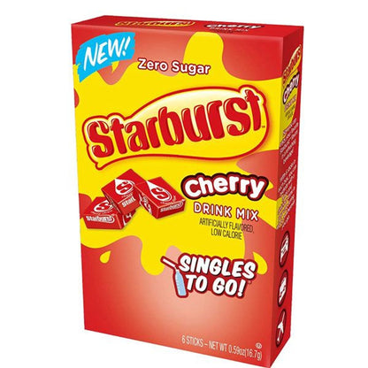 Starburst Singles To Go Zero Sugar Drink Mix, Cherry 0.59oz - 12ct