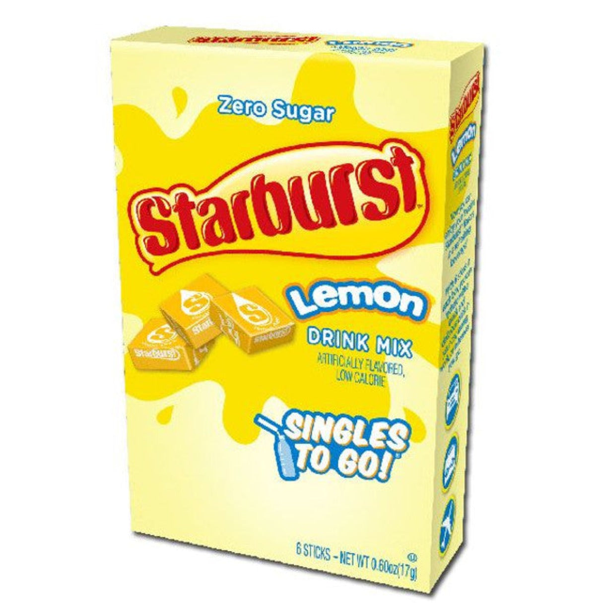 Starburst Singles To Go Zero Sugar Drink Mix, Lemon 0.60oz - 12ct