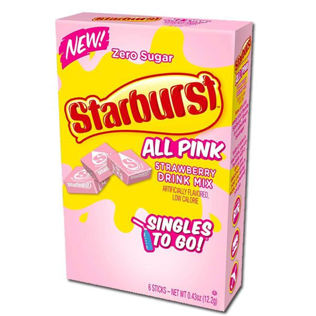 Starburst Singles To Go Zero Sugar Drink Mix, Strawberry 0.43oz - 12ct