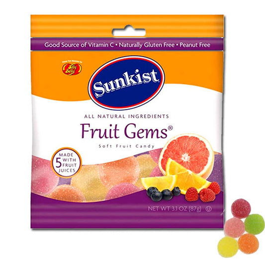 Sunkist Fruit Gems Bag 3.1oz - 12ct