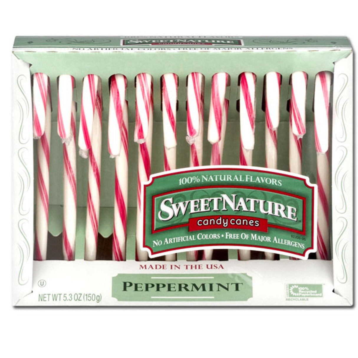 SweetNature Candy Canes Peppermint 5.3oz - 12ct
